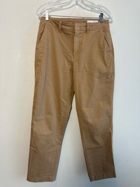 GAP Women's Cropped Brown Tan Chinos - Straight Casual Pants with Mid rise waist